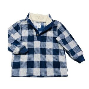 Carter's Navy and Cream Plaid Fleece Pullover